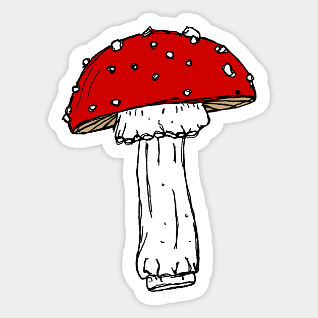 Amanita Muscaria the Redcap Mushroom Sticker by MacSquiddles